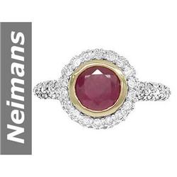 2.31 ct Ruby & Diamond Ring 14kt Gold