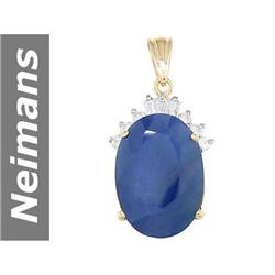 21.45 ct Sapphire & Diamond Pendant 14kt Gold