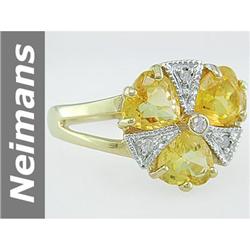 2.15 ct Citrine & Diamond Ring 14kt Gold New Design