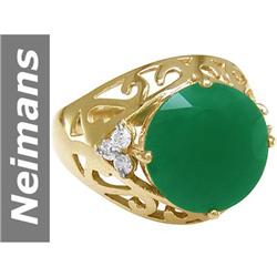 10.18 ct Emerald & Diamond Gents Ring 14kt Gold