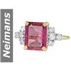 Image 1 : 4.24 ct Pink Tourmaline & Diamond Ring 14kt Gold