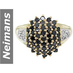 1.75 ct Black & White Diamond Ring 14kt Gold