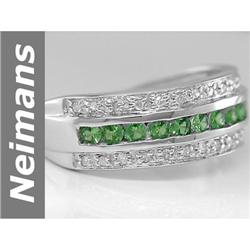 Gem quality 0.67 ct Tsavorite & Diamond Ring 14kt Gold