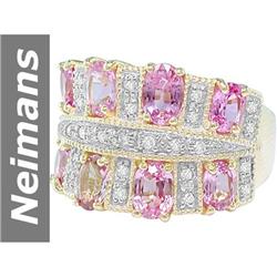 4.35 ct Pink Sapphire & Diamond Ring 14kt Gold