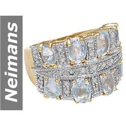 3.27 ct Aquamarine & Diamond Ring 14kt Gold