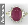 Image 1 : Colossal 5.04 ct Ruby & Diamond Ring 14kt Gold
