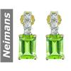 Image 1 : 2.30 ct Peridot & White Sapphire Earrings 14kt Gold