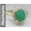 Image 1 : Charming 1.95 ct Emerald & Diamond Ring 14kt Gold