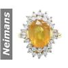 Image 1 : 6.07 ct Yellow Sapphire & Diamond Ring 14kt Gold