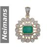 Image 1 : 5.10 ct Emerald & Diamond Pendant 14kt Gold
