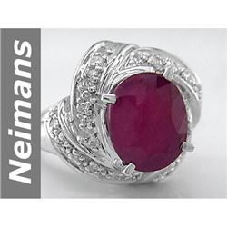 New 6.45 ct  Genuine Ruby & Diamond Ring 14kt Gold