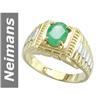 Image 1 : 1.10 ct Emerald Gents Ring 14kt Gold