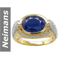 4.68 ct Sapphire & Diamond Ring 14kt Gold