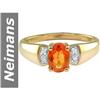 Image 1 : 1.02 ct Orange Sapphire & Diamond Ring 14kt Gold