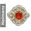 1.76 ct Orange Sapphire & Diamond Ring 14kt Gold