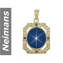 27.32 ct Sapphire & Star Sapphire Pendant 14kt Gold