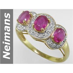 Charming 1.88 ct Ruby & Diamond Ring 14kt Gold