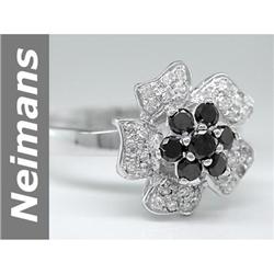 Awesome .49 ct Black & White Diamond Ring 14kt Gold