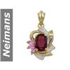 2.88 ct Pink Sapphire & Pink Tourmaline & Diamond Pendant 14kt Gold