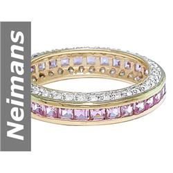 3.96 ct Pink Sapphire & Diamond Ring 14kt Gold