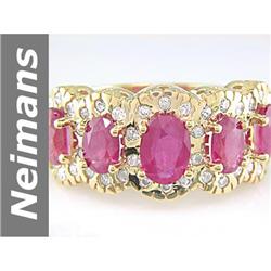 Georgous 3.97 ct  Burma Ruby & Diamond Ring 14kt Gold