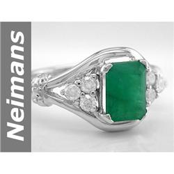 Charming 2.05 ct Emerald & Diamond Ring 14kt Gold