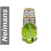 Image 1 : 1.39 ct Peridot & Diamond Pendant 14kt Gold