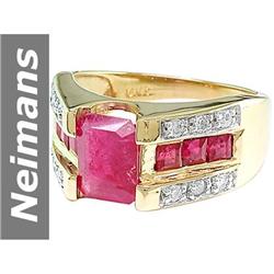 2.80 ct Ruby & Diamond Ring 14kt Gold