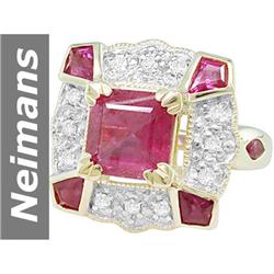 4.79 ct Ruby & Diamond Ring 14kt Gold