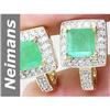 5.23 ct Emerald & Diamond Earrings 14kt Gold