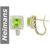 2.76 ct Peridot & White Sapphire Earrings 14kt Gold