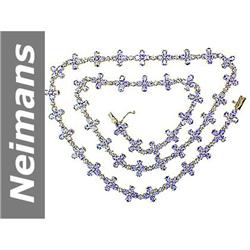 38.20 ct Tanzanite & White Sapphire Necklace 14kt Gold