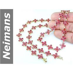 47.20 ct Songea Sapphire & White Sapphire Necklace 14kt Gold