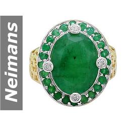 8.99 ct Emerald & Diamond Ring 14kt Gold