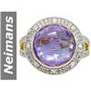 Image 1 : 9.68 ct Amethyst & Diamond Ring 14kt Gold