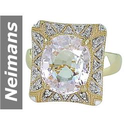 4.86 ct White Morganite & Diamond Ring 14kt Gold