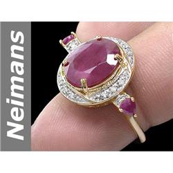 6.37 ct Ruby & Diamond Ring 14kt Gold