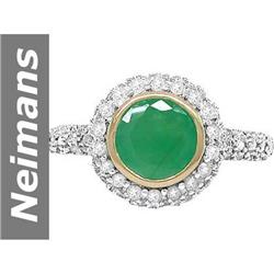 2.21 ct Emerald & Diamond Ring 14kt Gold