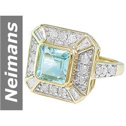 3.16 ct Aquamarine & Diamond Ring 14kt Gold