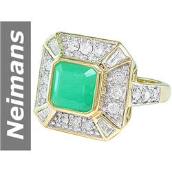3.66 ct Emerald & Diamond Ring 14kt Gold