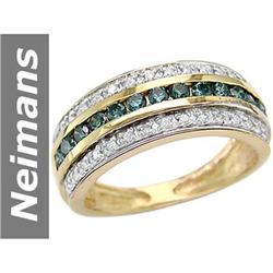 .54 ct Blue Diamond & Diamond Ring 14kt Gold