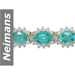 23.75 ct Apatite & Diamond Bracelet 14kt Gold