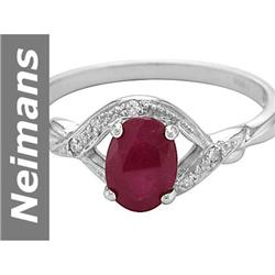 Charming .98 ct Ruby & Diamond Ring 14kt Gold