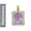 Image 1 : 5.96 ct Rose Pink Amethyst & Diamond Pendant 14kt Gold