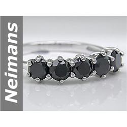 Charming 1.50 ct Black Diamond Ring 14kt Gold