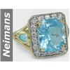 Image 1 : 6.99 ct  Quality Blue Topaz & Diamond Ring 14kt Gold
