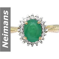 1.20 ct Emerald & Diamond Ring 14kt Gold