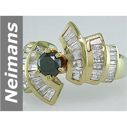 2.19 ct Black & White Diamond Ring 14kt Gold