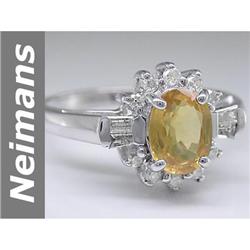 Wow 2.00 ct Yellow Sapphire & Diamond Ring 14kt Gold
