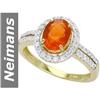 Image 1 : 1.47 ct Fire Opal & Diamond Ring 14kt Gold